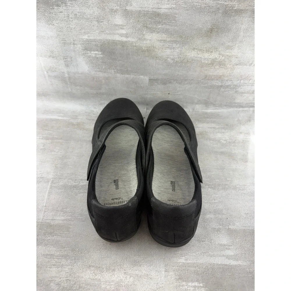 Clarks Cloudsteppers Sillian Tana Black Mary Jane Flats Women Sz 10W Wide